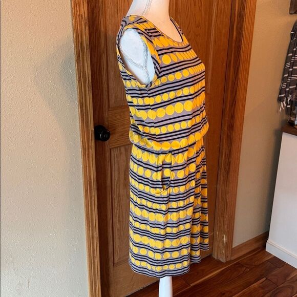 BODEN Polka Dot Striped Scoop Neck Short Sleeve Dress - Picture 9 of 10